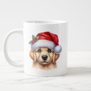 Golden Retriever Dog mit Stil des Weihnachtsmanns Jumbo-Tasse