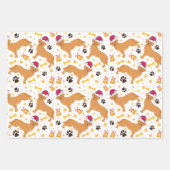 Golden Retriever Dog mit Weihnachtsmannmütze Weihn Geschenkpapier Set (Vorderseite 3)