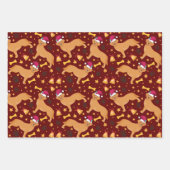 Golden Retriever Dog mit Weihnachtsmannmütze Weihn Geschenkpapier Set (Vorderseite 2)