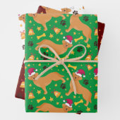 Golden Retriever Dog mit Weihnachtsmannmütze Weihn Geschenkpapier Set (Beispiel)