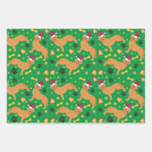 Golden Retriever Dog mit Weihnachtsmannmütze Weihn Geschenkpapier Set (Vorderseite)