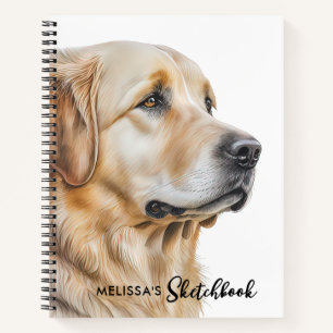 Golden Retriever Dog Modernes Aquarellbuch Notizblock