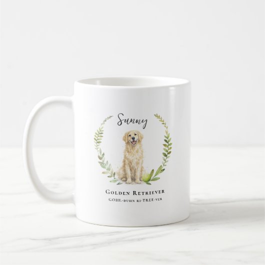 Golden Retriever Dog | Monogram Kaffeetasse (Links)