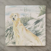 Golden Retriever Dog Monogramm Steinuntersetzer