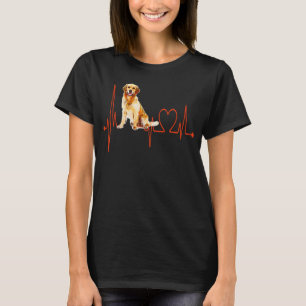Golden Retriever Dog My Heartbeat EKG Hunde Meine  T-Shirt