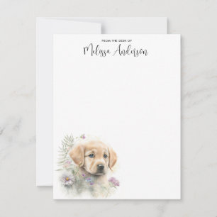 Golden Retriever Dog Niedlich Welpe Personalisiert Mitteilungskarte