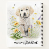 Golden Retriever Dog Niedliche Welpe Blume Wasserf Notizblock (Rückseite)
