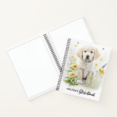 Golden Retriever Dog Niedliche Welpe Blume Wasserf Notizblock (Innenseite)