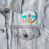 Golden Retriever Dog on Beach Button (Beispiel)
