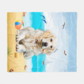 Golden Retriever Dog on Beach Fleecedecke (Vorderseite (Horizontal))