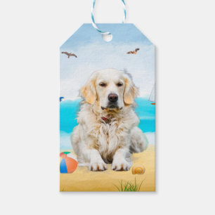 Golden Retriever Dog on Beach Geschenkanhänger