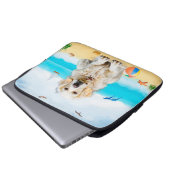 Golden Retriever Dog on Beach Laptopschutzhülle (Vorne Knopf)