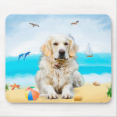 Golden Retriever Dog on Beach Mousepad (Vorne)