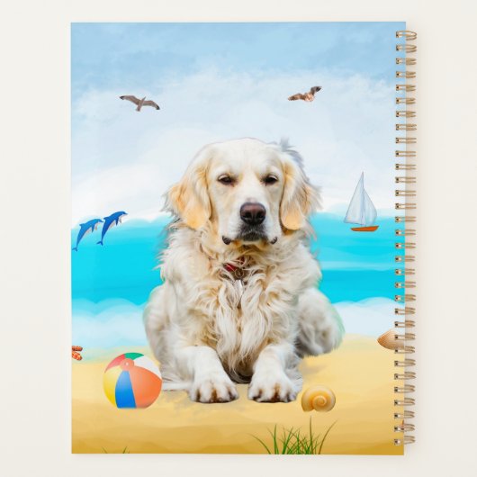 Golden Retriever Dog on Beach Planer (Rückseite)