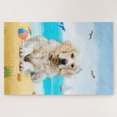 Golden Retriever Dog on Beach Puzzle (Horizontal)