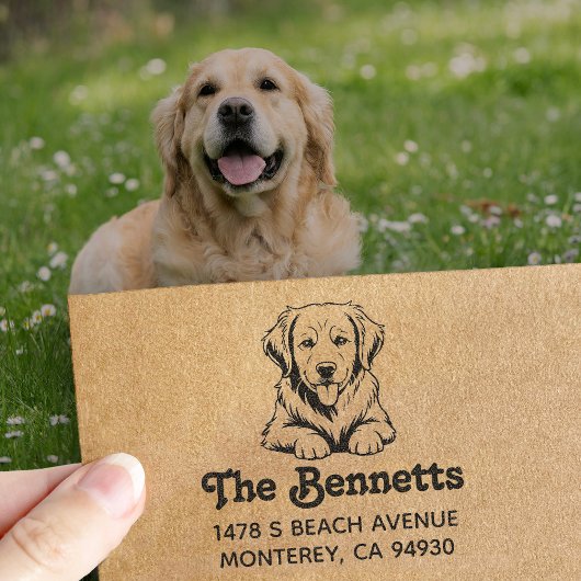 Golden Retriever Dog Owner Gift Return Permastempel