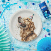 Golden Retriever Dog Pappteller (Party)