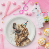 Golden Retriever Dog Pappteller (Party)