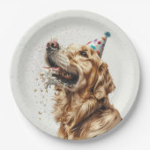 Golden Retriever Dog Pappteller (Vorderseite)