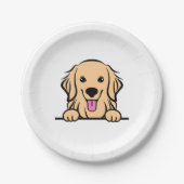 Golden Retriever Dog Pappteller (Vorderseite)