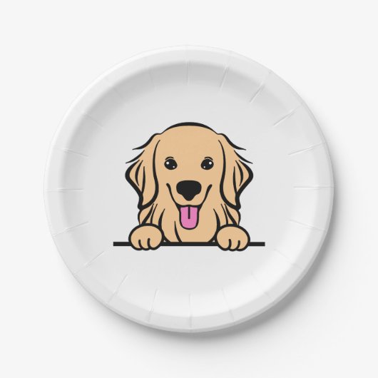 Golden Retriever Dog Pappteller (Vorderseite)