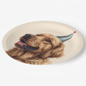 Golden Retriever Dog Pappteller (Schrägansicht)