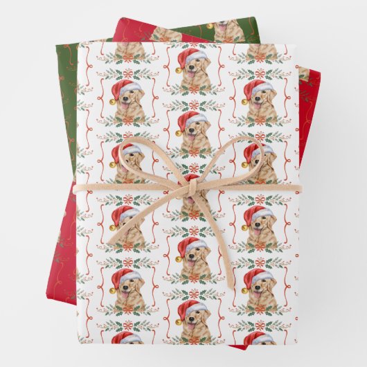 Golden Retriever Dog Pattern Weihnachten Geschenkpapier Set (Beispiel)