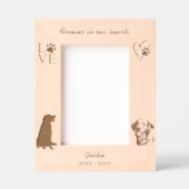 Golden Retriever Dog Pawprint Memorial Geätzte Rahmen (Vorderseite)
