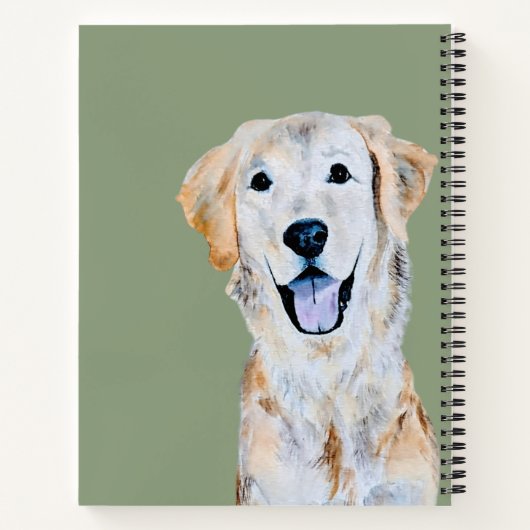 Golden Retriever Dog personalisieren Notizblock (Rückseite)