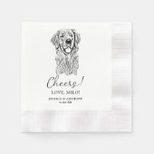 Golden Retriever Dog Personalisiert Cheers Napkins Serviette (Vorderseite)
