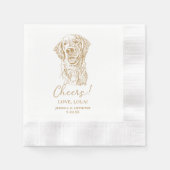 Golden Retriever Dog Personalisiert Cheers Napkins Serviette (Vorderseite)