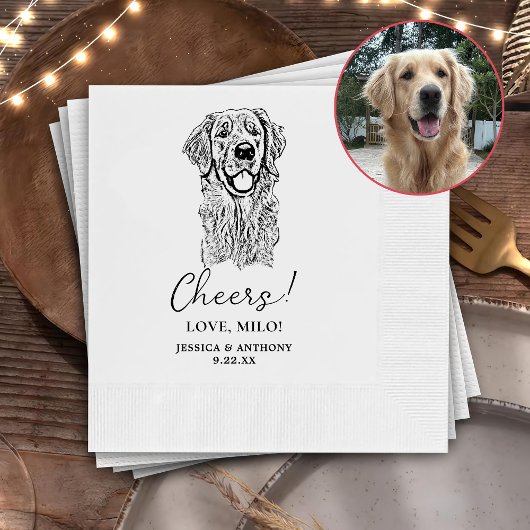 Golden Retriever Dog Personalisiert Cheers Napkins Serviette