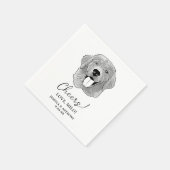 Golden Retriever Dog Personalisiert Cheers Napkins Serviette (Ecke)