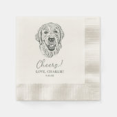 Golden Retriever Dog Personalisiert Cheers Serviette (Vorderseite)