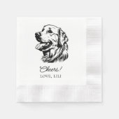 Golden Retriever Dog Personalisiert Cheers Serviette (Vorderseite)
