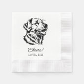 Golden Retriever Dog Personalisiert Cheers Serviette (Vorderseite)