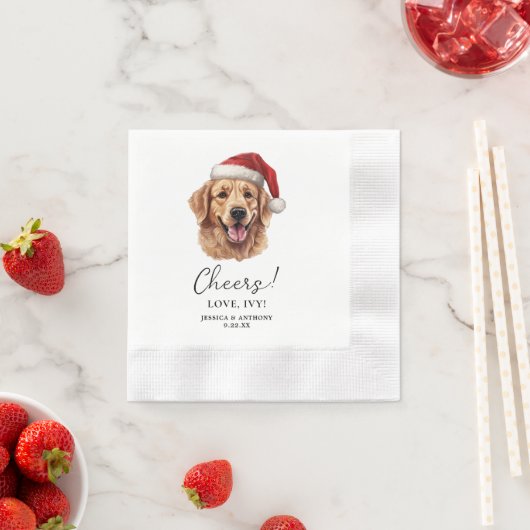 Golden Retriever Dog Personalisiert Cheers Serviette (Beispiel)