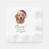 Golden Retriever Dog Personalisiert Cheers Serviette (Vorderseite)