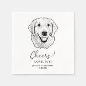 Golden Retriever Dog Personalisiert Cheers Serviette (Vorderseite)