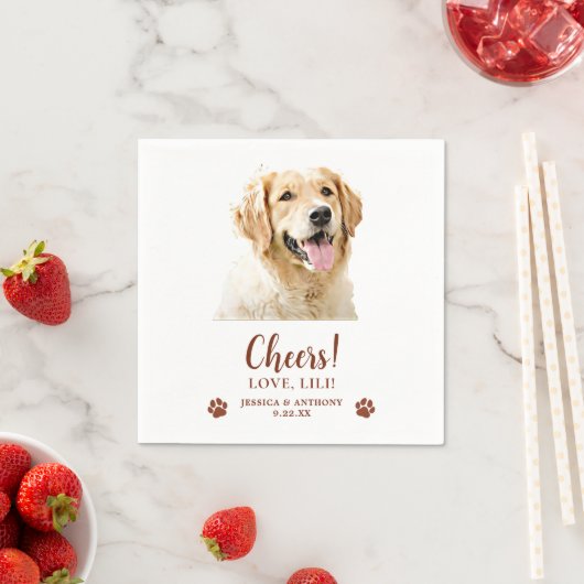 Golden Retriever Dog Personalisiert Cheers Serviette (Beispiel)
