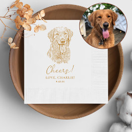 Golden Retriever Dog Personalisiert Cheers Serviette