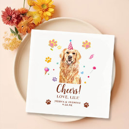 Golden Retriever Dog Personalisiert Cheers Serviette