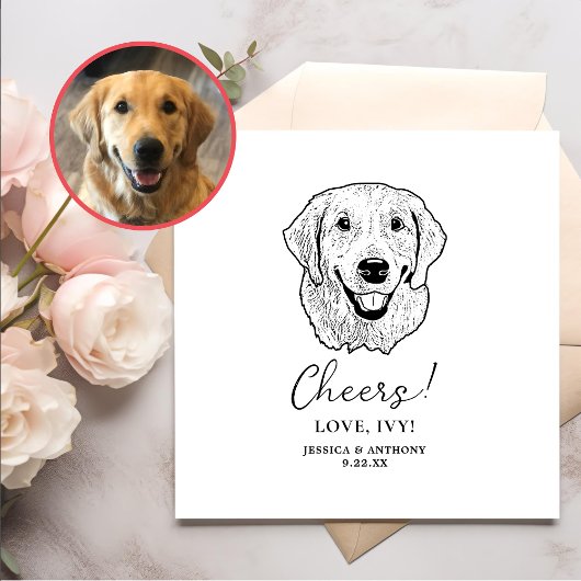 Golden Retriever Dog Personalisiert Cheers Serviette