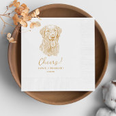 Golden Retriever Dog Personalisiert Cheers Serviette