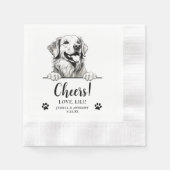 Golden Retriever Dog Personalisiert Cheers Serviette (Vorderseite)