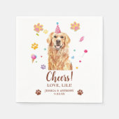 Golden Retriever Dog Personalisiert Cheers Serviette (Vorderseite)