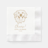 Golden Retriever Dog Personalisiert Cheers Serviette (Vorderseite)