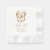 Golden Retriever Dog Personalisiert Drink on Me Serviette (Vorderseite)