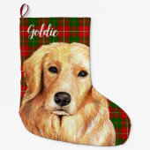 Golden Retriever Dog Personalisiert Großer Weihnachtsstrumpf (Vorderseite)