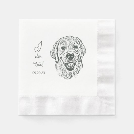 Golden Retriever Dog Personalisiert I Doo Too Serviette (Vorderseite)